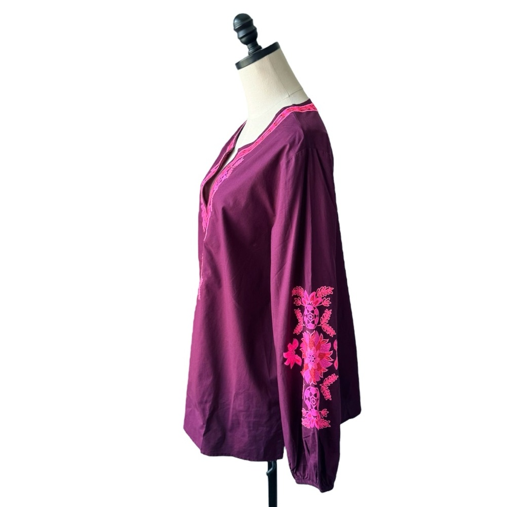 Lilly Pulitzer Coretta Embroidered Tunic in Cherry Ganache | LARGE - Picture 4 of 11
